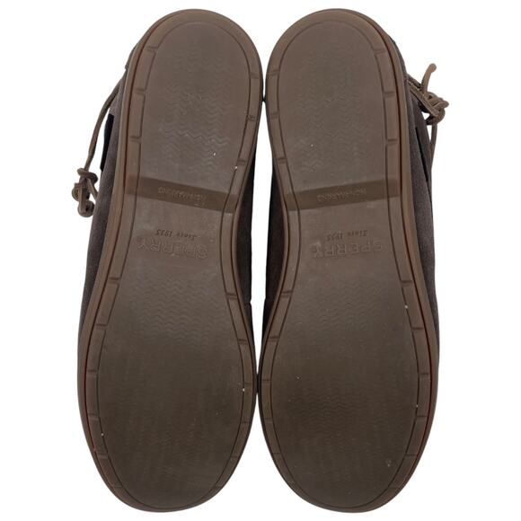 Sperry Coil Hook Moccasin Ankle Boots Suede Dark Brown Size 8.5M - Picture 7 of 9